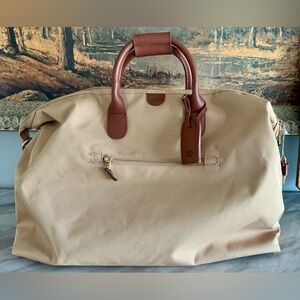 Bric’s Tan Travel Duffel Bag with Leather Trim